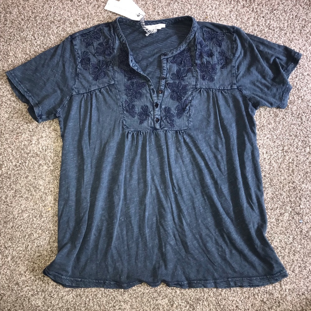 Lucky Brand casual, short sleeve, blue top